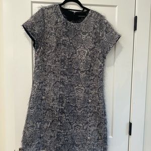 LAST CHANCE - Grey BR dress w/ animal print and fur like detail.